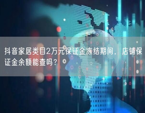 抖音家居类目2万元保证金冻结期间，店铺保证金余额能查吗？