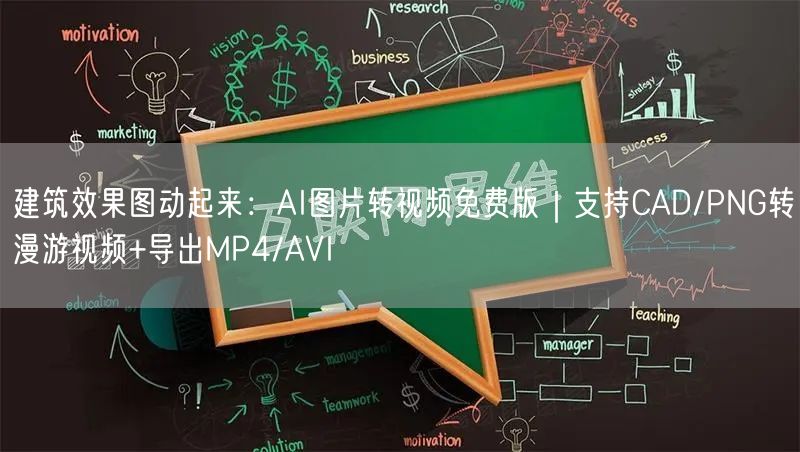 建筑效果图动起来：AI图片转视频免费版｜支持CAD/PNG转漫游视频+导出MP4