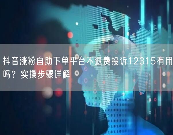 抖音涨粉自助下单平台不退费投诉12315有用吗？实操步骤详解