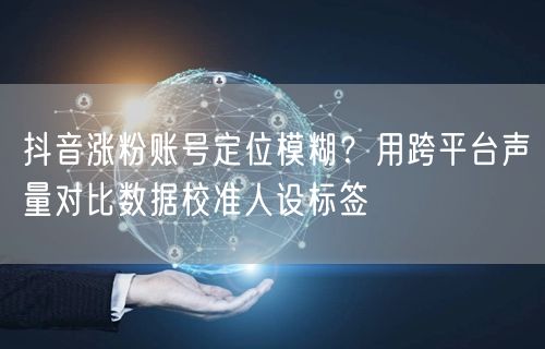 抖音涨粉账号定位模糊？用跨平台声量对比数据校准人设标签