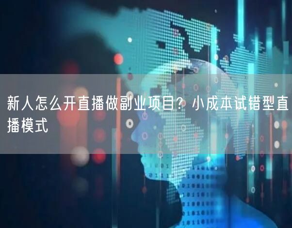 新人怎么开直播做副业项目？小成本试错型直播模式