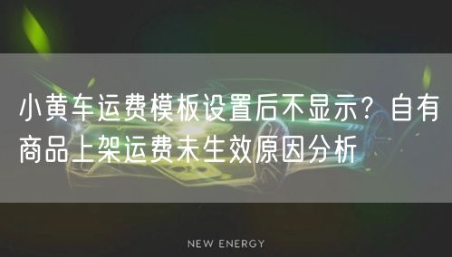 小黄车运费模板设置后不显示？自有商品上架运费未生效原因分析
