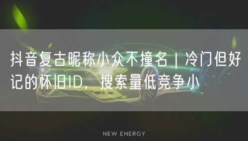 抖音复古昵称小众不撞名｜冷门但好记的怀旧ID，搜索量低竞争小