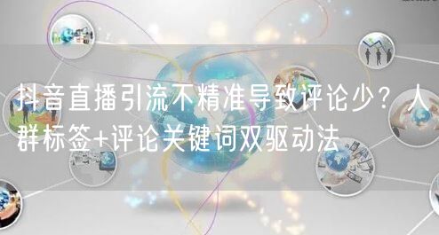 抖音直播引流不精准导致评论少？人群标签+评论关键词双驱动法