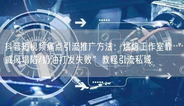 抖音短视频痛点引流推广方法：烘焙工作室靠“戚风塌陷/奶油打发失败”教程引流私域