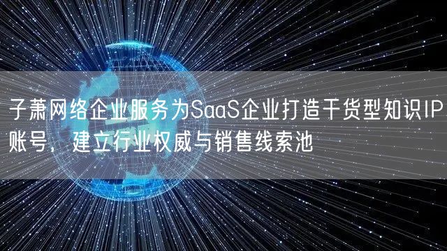 子萧网络企业服务为SaaS企业打造干货型知识IP账号，建立行业权威与销售线索池