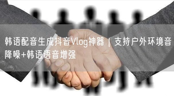 韩语配音生成抖音Vlog神器｜支持户外环境音降噪+韩语语音增强