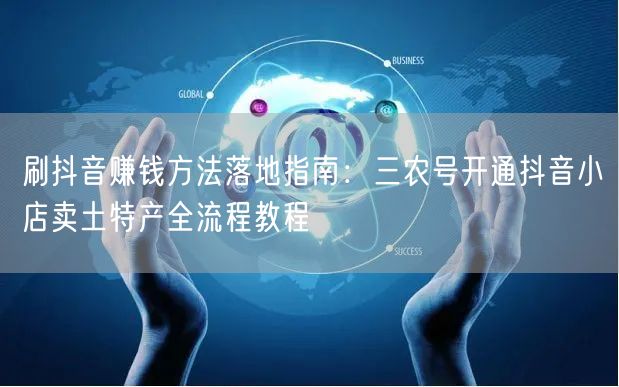刷抖音赚钱方法落地指南：三农号开通抖音小店卖土特产全流程教程
