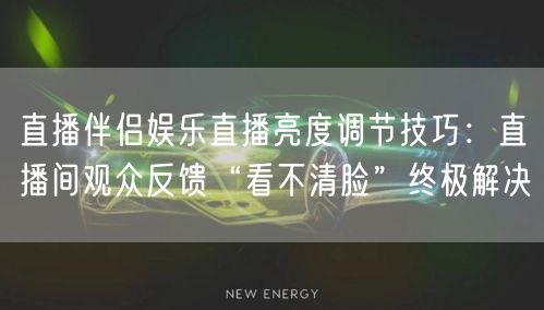 直播伴侣娱乐直播亮度调节技巧：直播间观众反馈“看不清脸”终极解决
